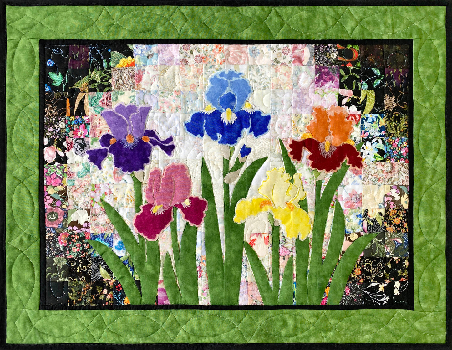 Iris Garden Watercolor Quilt Kit