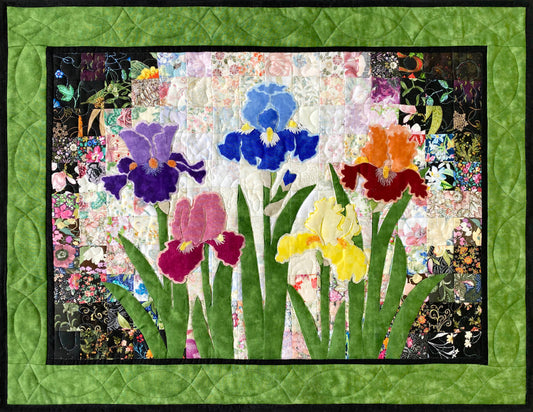 Iris Garden Watercolor Quilt Kit