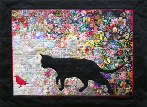 “Cat Bird” Watercolor Quilt Kit