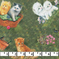 Playful Kitten #1 Fabric