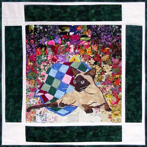 “Rachel’s Cat Garden” Block #2: Siamese “Sam” – Whims Watercolor Quilt Kits