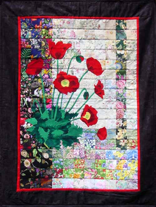 “Red Poppies” Watercolor Quilt Kit